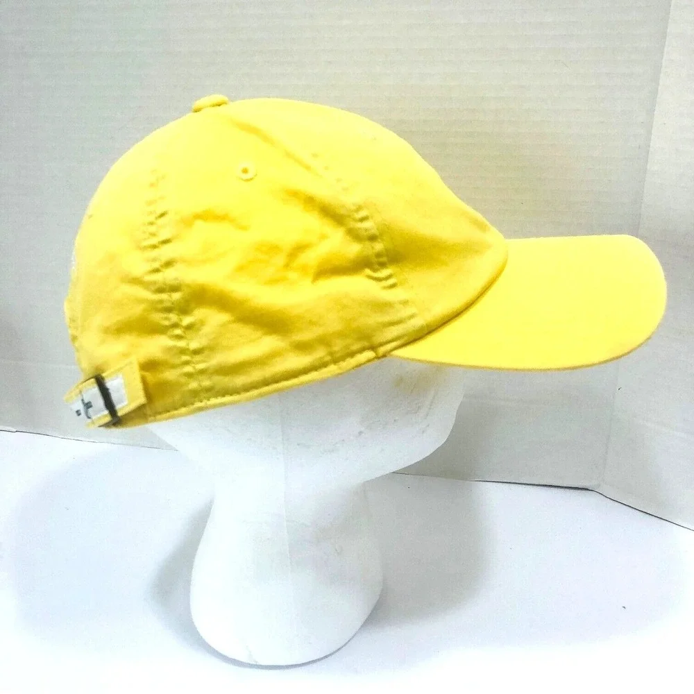 Orchid Island Womens Yellow Golf Hat Cap OS‎ Embroidered White Pelican Cup 2012